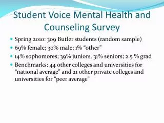 student voice mental health and counseling survey