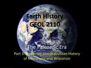 Earth History GEOL 2110