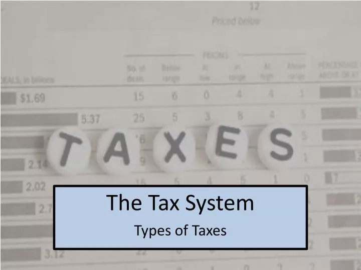 the tax system types of taxes