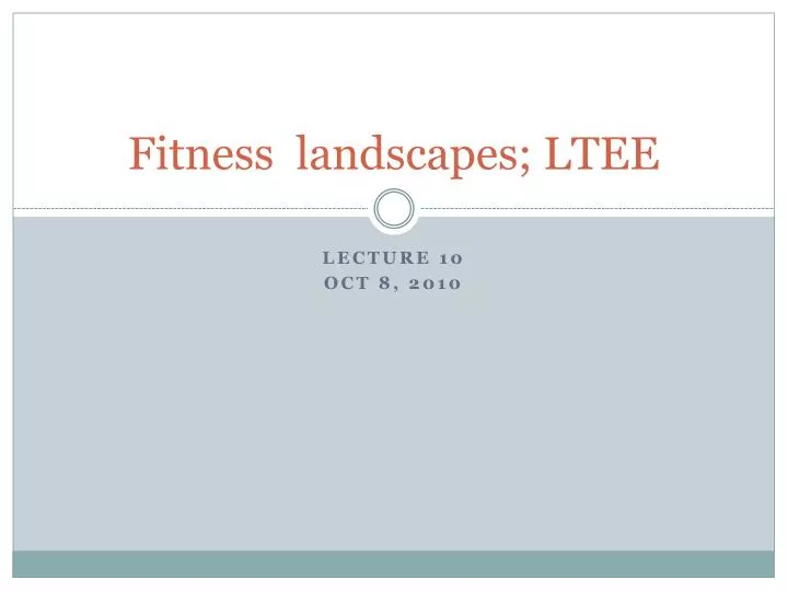 fitness landscapes ltee