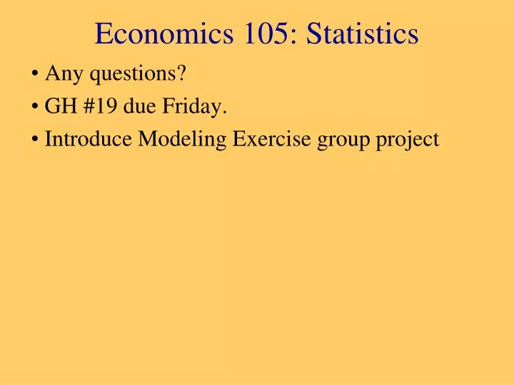 economics 105 statistics
