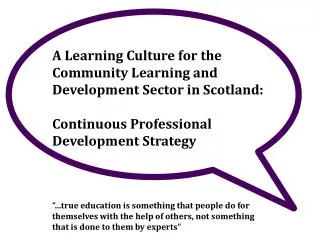 A Learning Culture for the Community Learning and Development Sector in Scotland: