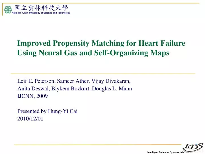 improved propensity matching for heart failure using neural gas and self organizing maps