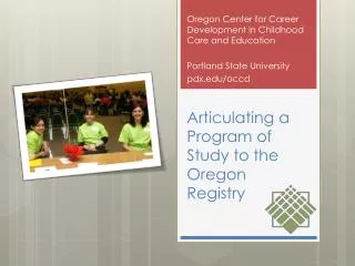 Articulating a Program of Study to the Oregon Registry