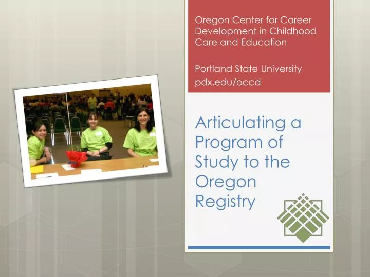 articulating a program of study to the oregon registry
