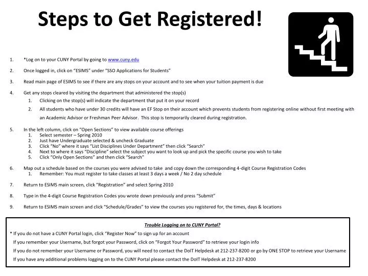 steps to get registered