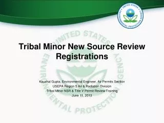 Tribal Minor New Source Review Registrations