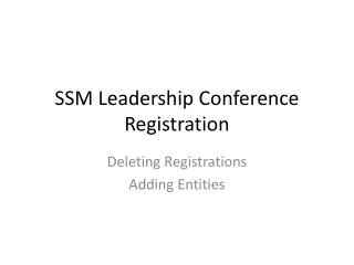 SSM Leadership Conference Registration
