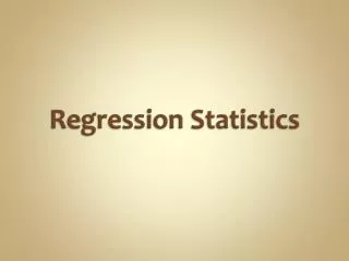 Regression Statistics