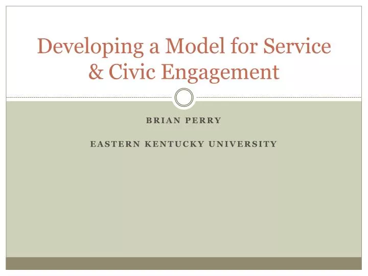 developing a model for service civic engagement
