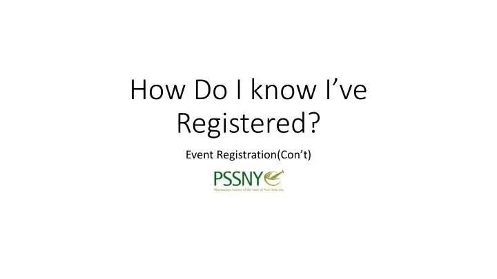how do i know i ve registered