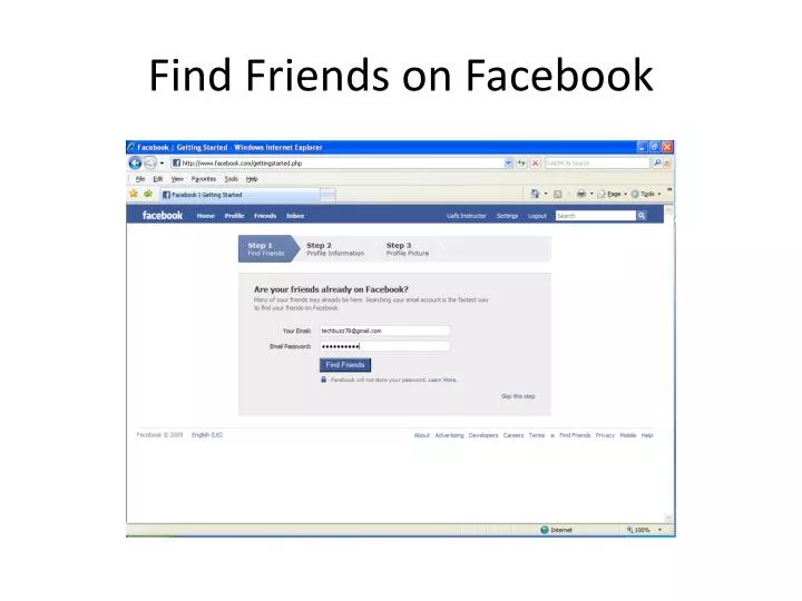 find friends on facebook