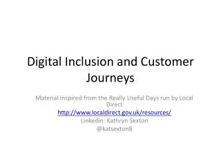 Digital Inclusion and Customer Journeys