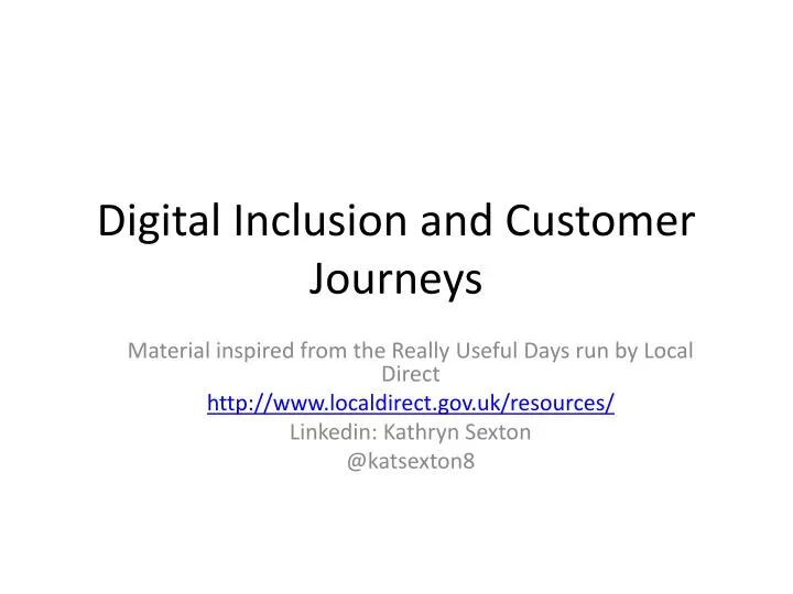 digital inclusion and customer journeys
