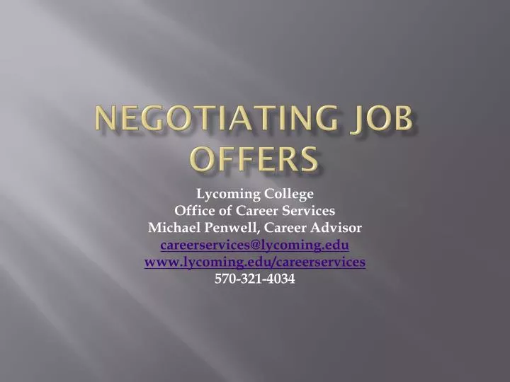 negotiating job offers