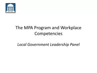 The MPA Program and Workplace Competencies