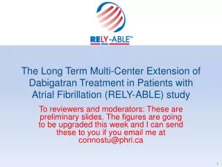 RE-LY : Results with Dabigatran Etexilate