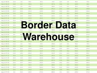 Border Data Warehouse