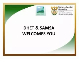 DHET &amp; SAMSA WELCOMES YOU