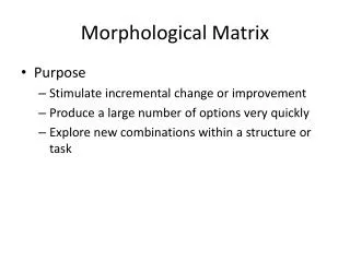 Morphological Matrix