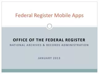 Federal Register Mobile Apps