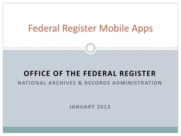 federal register mobile apps