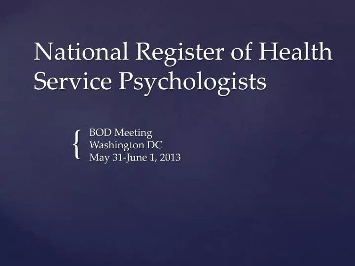 national register of health service psychologists