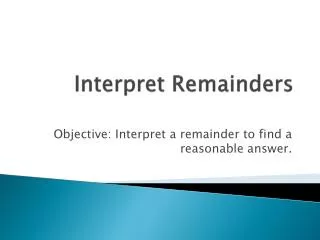 Interpret Remainders