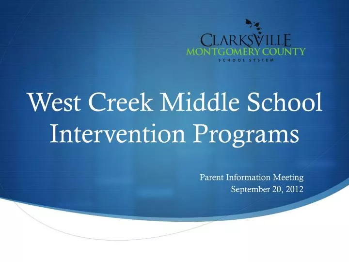 west creek middle school intervention programs