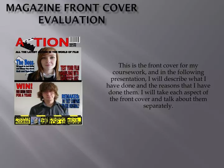 magazine front cover evaluation