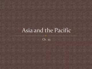 Asia and the Pacific