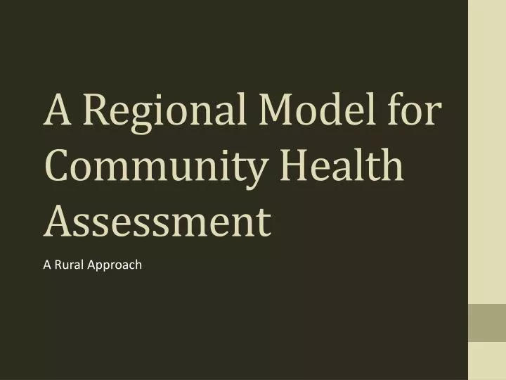 a regional model for community health assessment