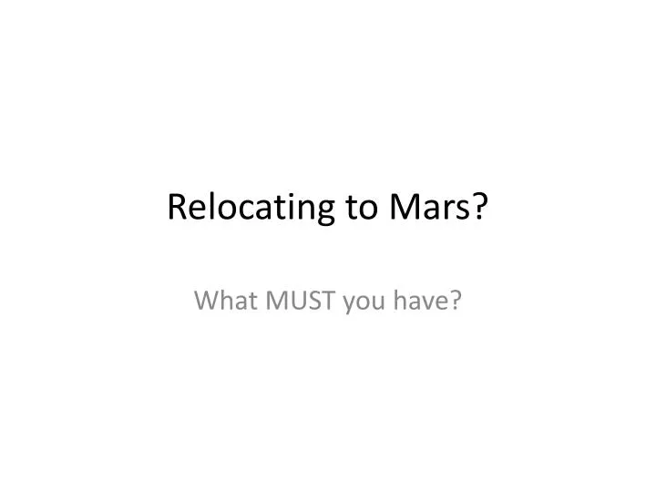 relocating to mars