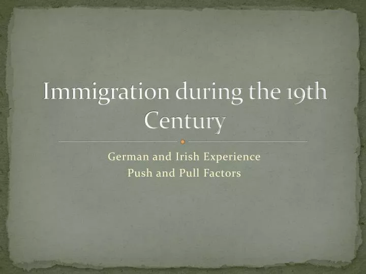 immigration during the 19th century