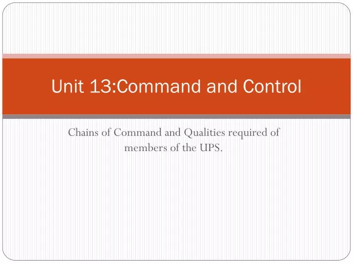 unit 13 command and control