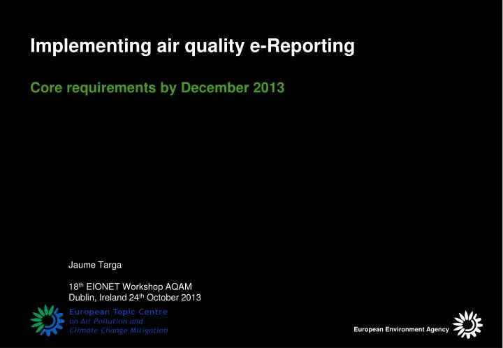 implementing air quality e reporting core requirements by december 2013