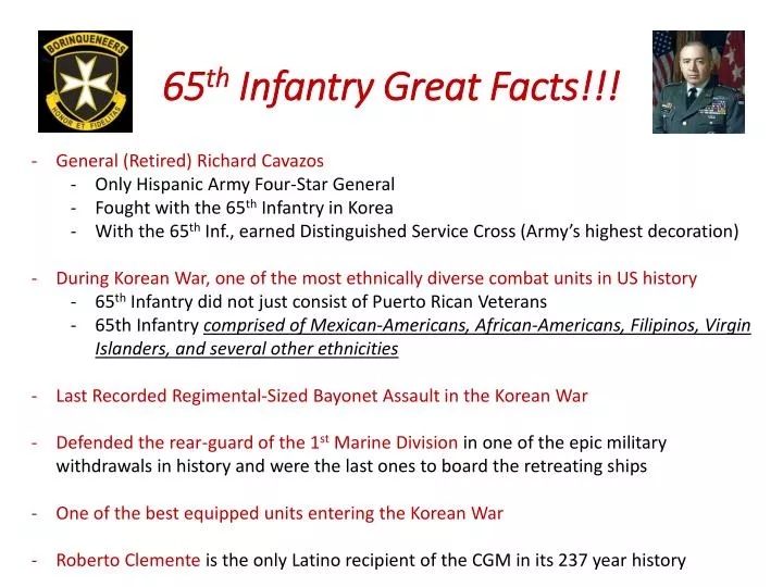 65 th infantry great facts