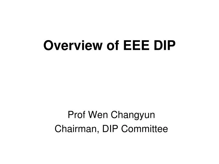 overview of eee dip