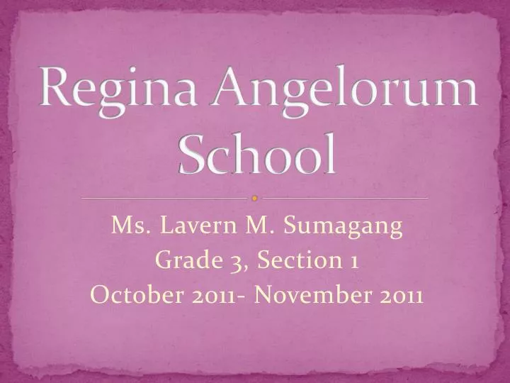 regina angelorum school