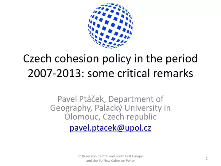 czech cohesion policy in the period 2007 2013 some critical remarks