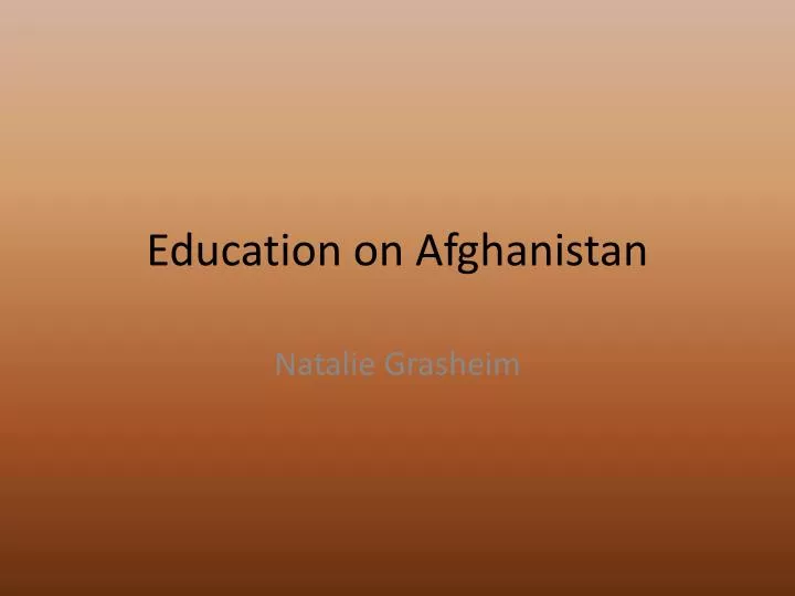 education on afghanistan