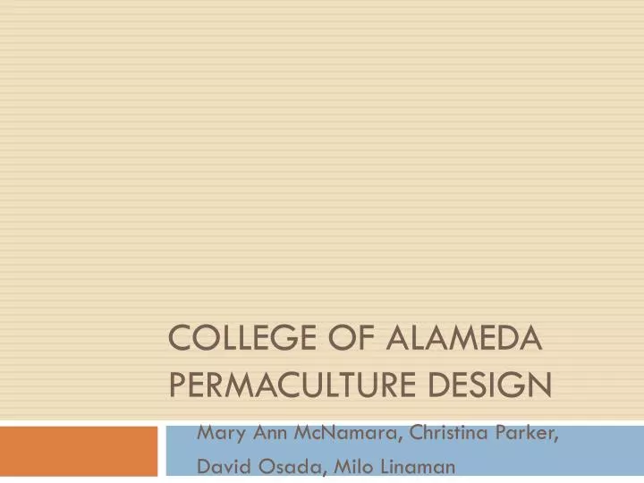 college of alameda permaculture design