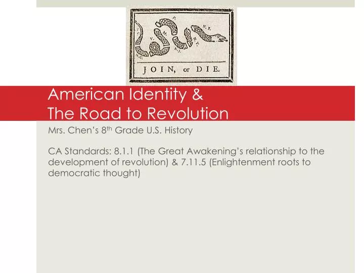 american identity the road to revolution