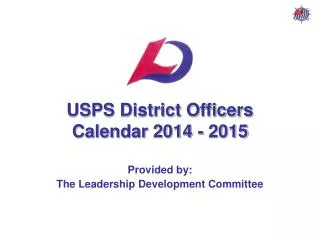 USPS District Officers Calendar 2014 - 2015