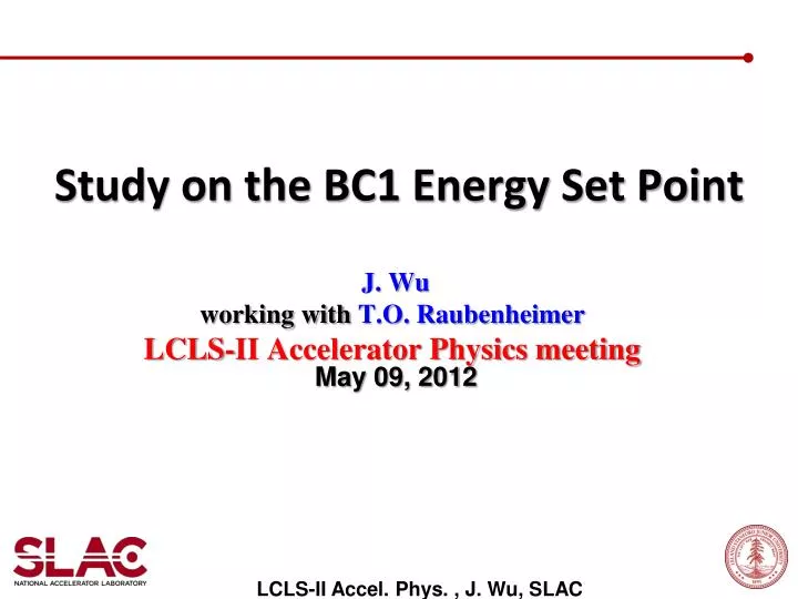 study on the bc1 energy set point