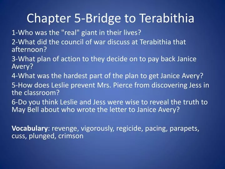 chapter 5 bridge to terabithia
