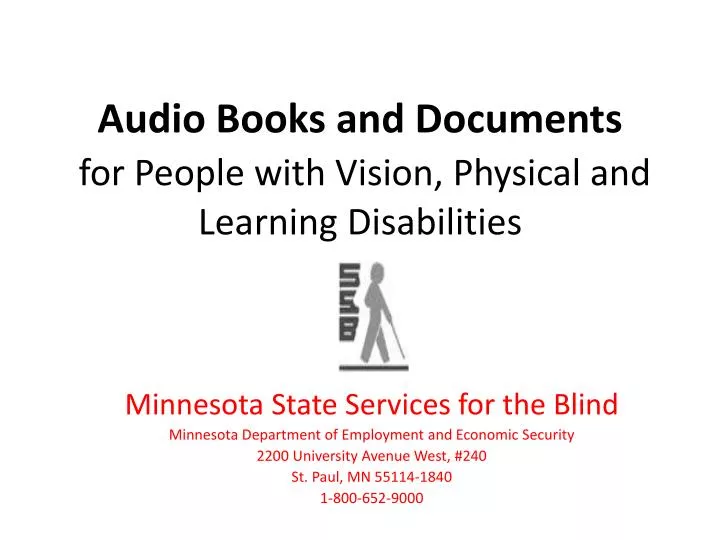 audio books and documents for people with vision physical and learning disabilities