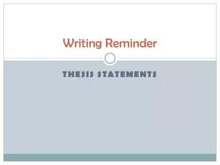 Writing Reminder