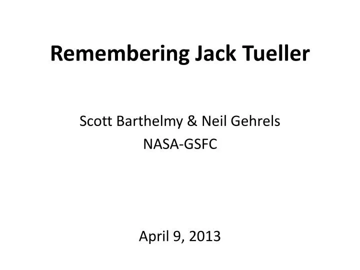 remembering jack tueller