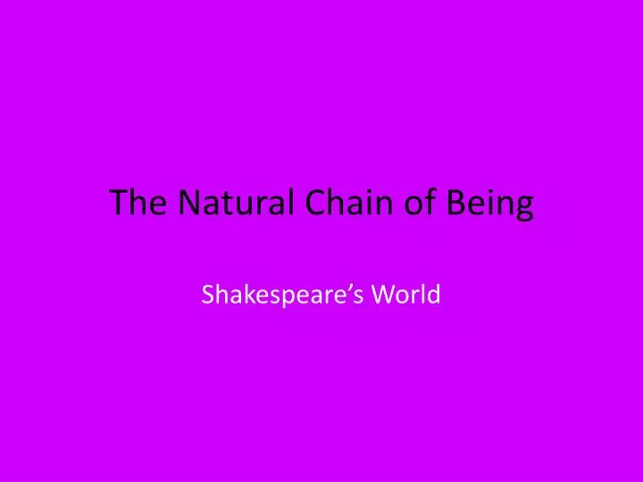 the natural chain of being